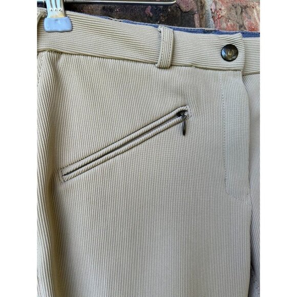 Ladies' Low Rise Full Seat Breeches Size 28 Beige Ribbed Equestrian Riding Pants - Picture 10 of 11